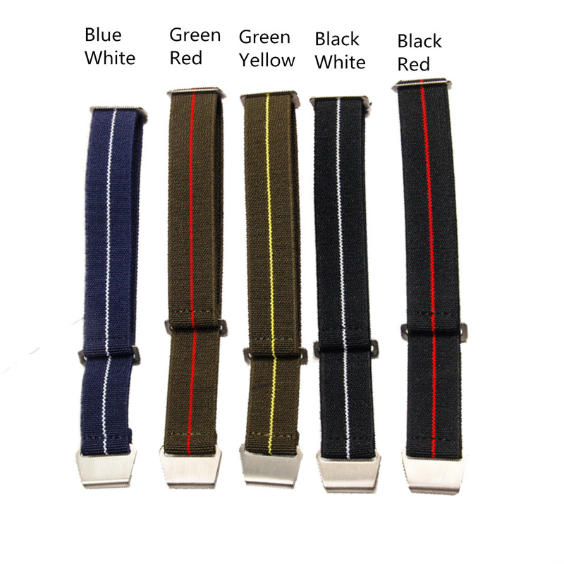 24mm French Troops Parachute Style Watch Band Elastic Fabric Nylon Watch Strap Hook Buckle for GGB100 Casio GShock GG-B100